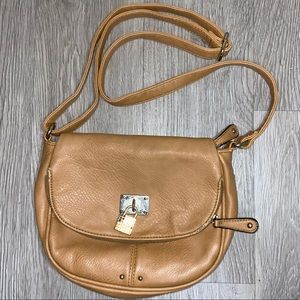 Tan Leather Crossbody with leather strap